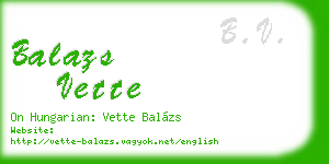 balazs vette business card